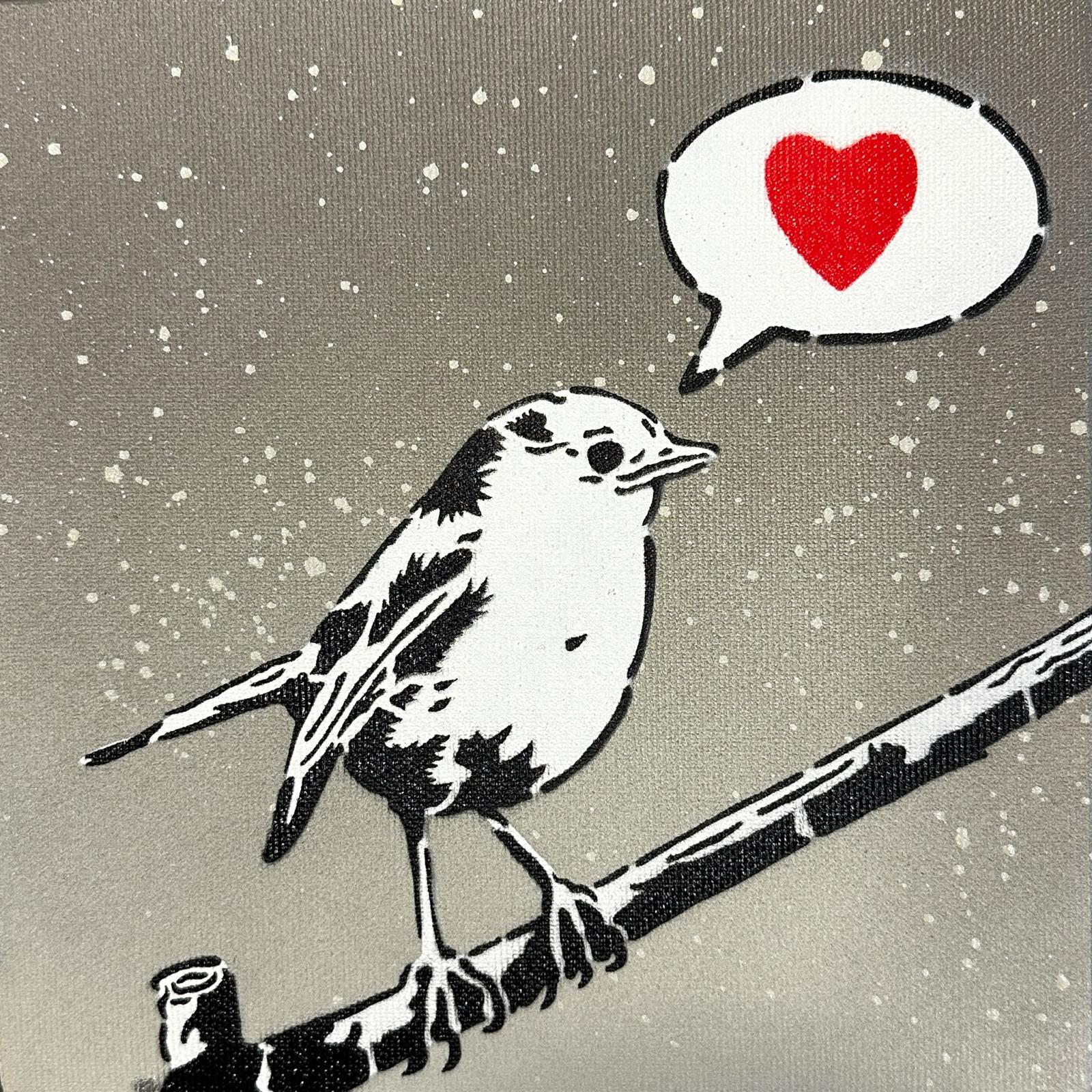 Free as a bird - grey snow
