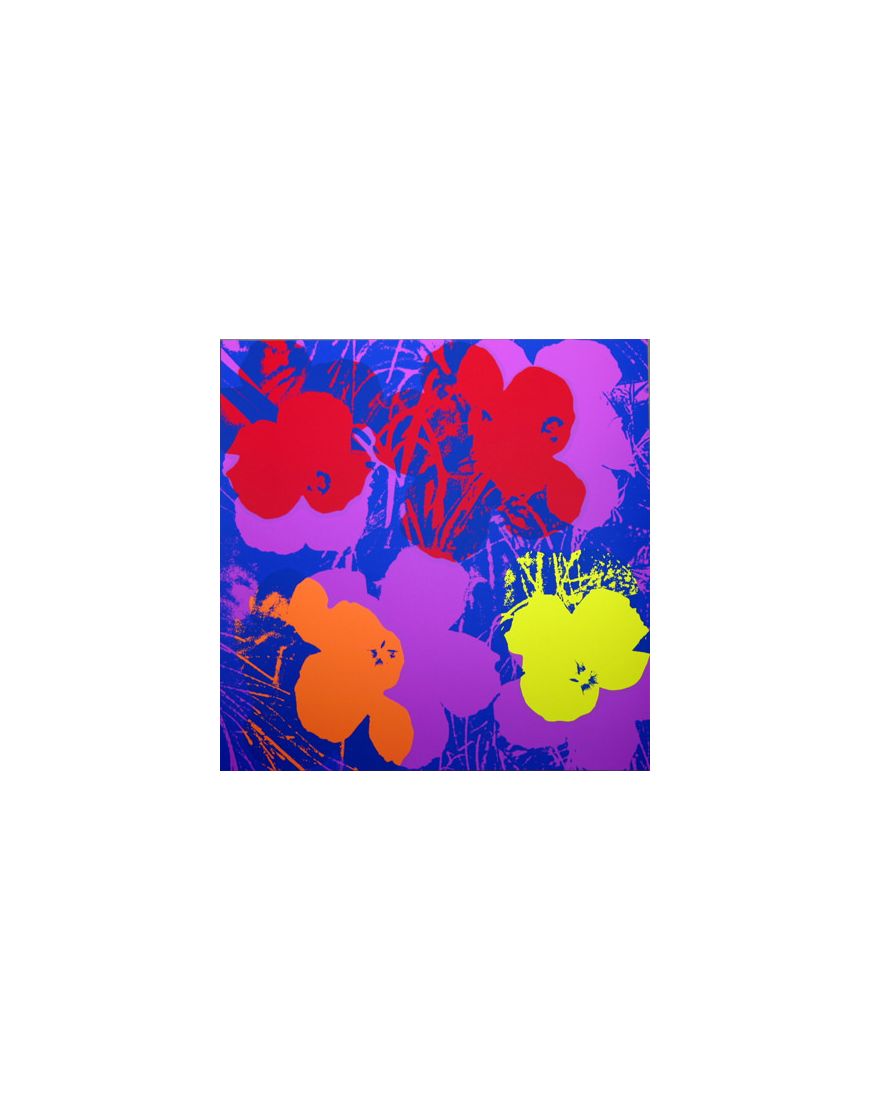 Fleurs - Rouge/Orange/Jaune sur fond Pourpre 11.66