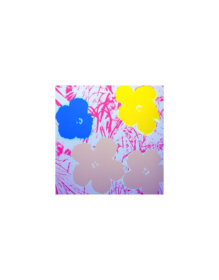 Fleurs - Jaune/Or/Bleu sur fond Rose 11.70