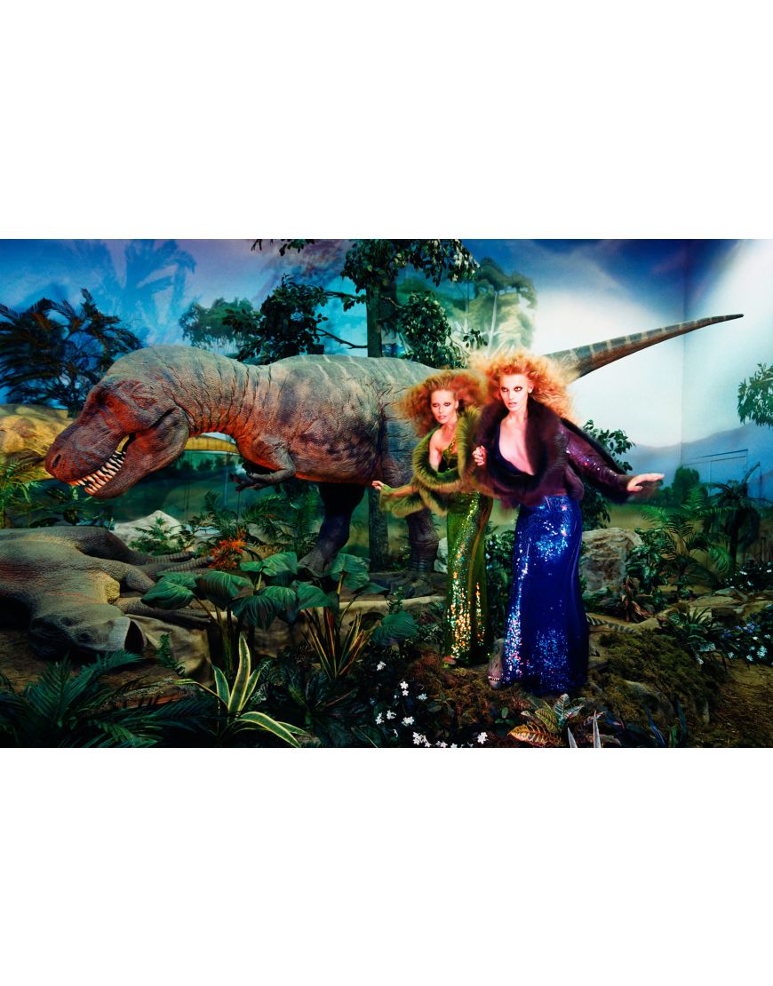 Young Girls With A Dinosaur
