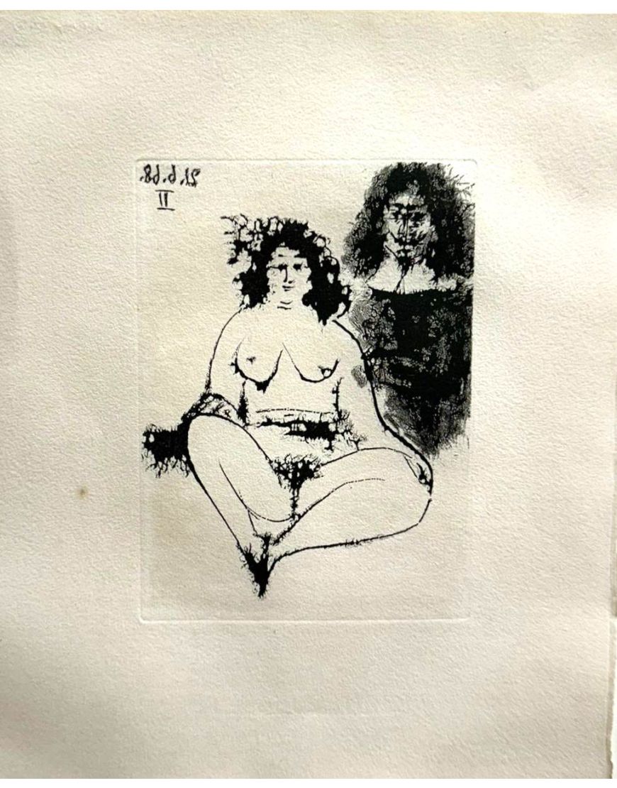 Femme nue assise et Mousquetaire