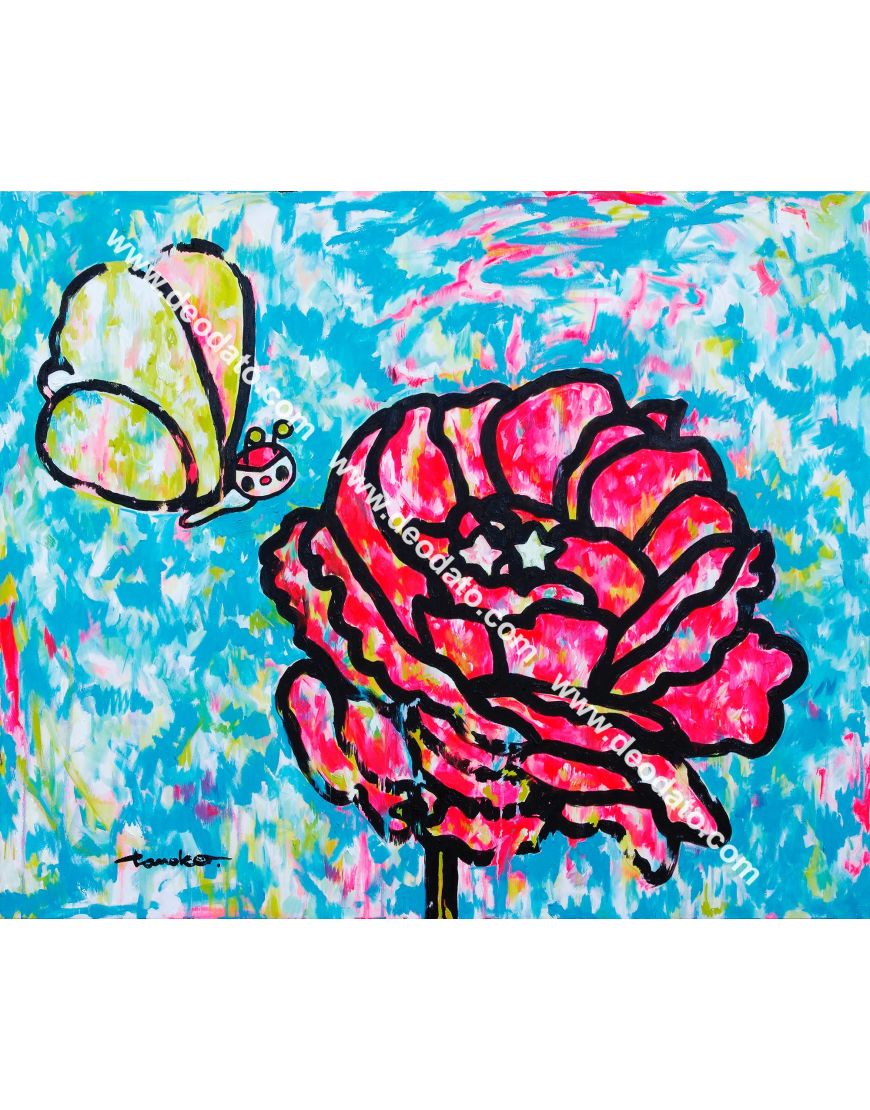 Fleurs bluecompose luminousred