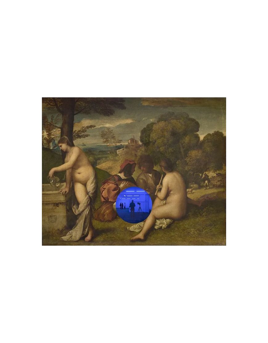 Gazing Ball - Titian Pastoral Concert