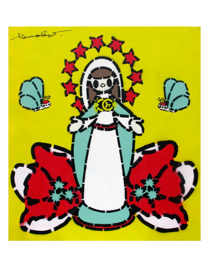Madonna with Flowers Sulfur Light Red Stars