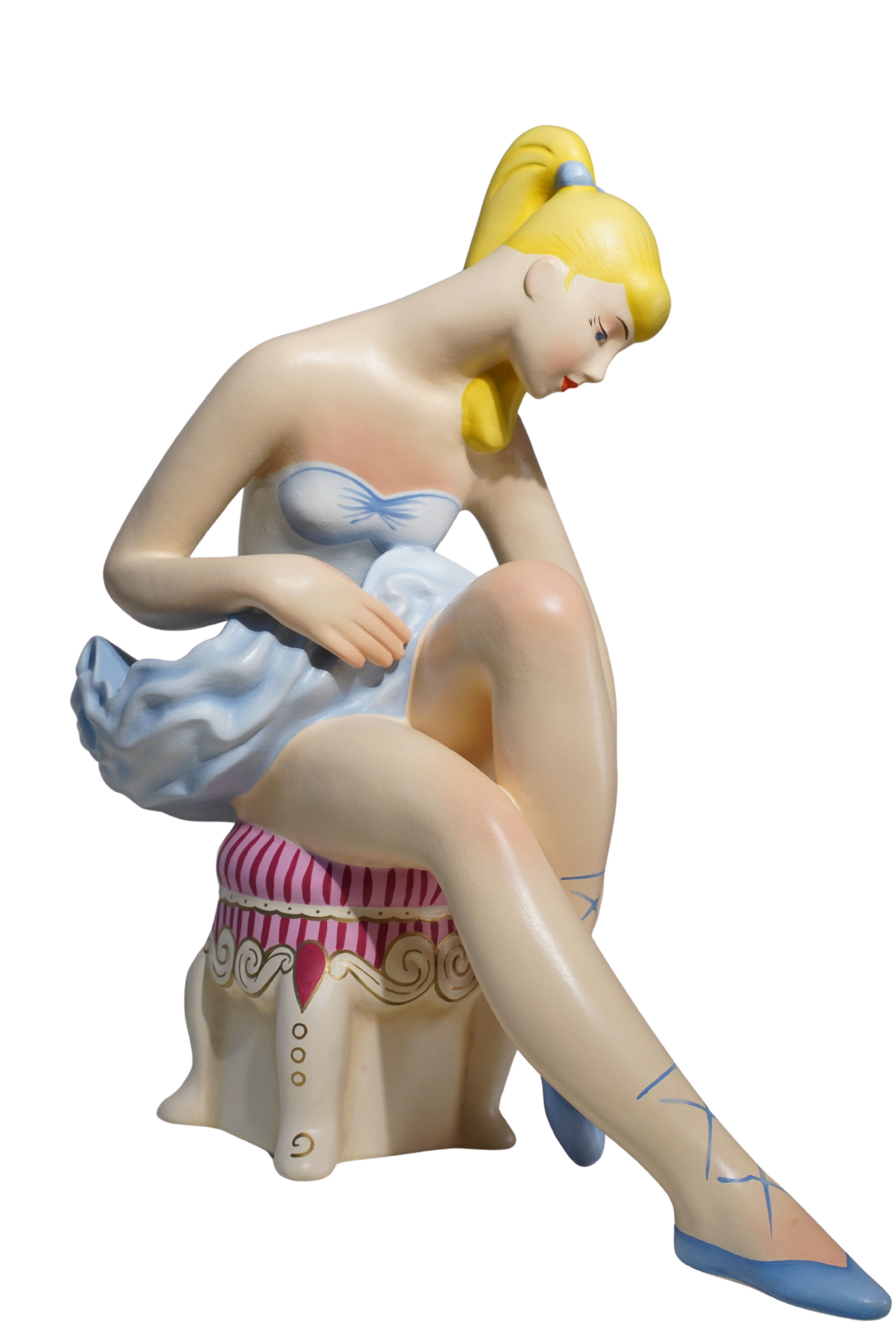 Jeff Koons - Seated Ballerina - Bois Polychrome - Edition limitée à 50 pièces - Signé et numéroté