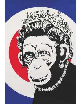 Banksy - Monkey Queen - Sérigraphie sur papier - Non signé - 2003 - 34,5 x 49,2 cm