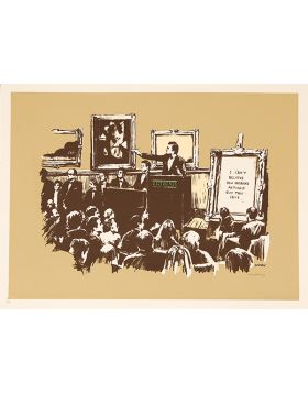 Banksy - Morons Sepia - 2007 - Sérigraphie sur papier - Signé à la main - Edition de 300 exemplaires