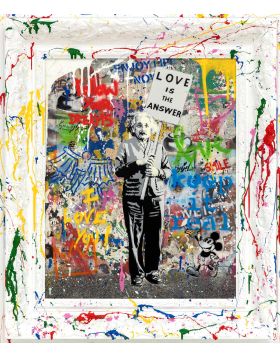 Mr. Brainwash - Einstein - 2022 - 51x41 cm - Serigrafia e Tecnica Mista su Tela