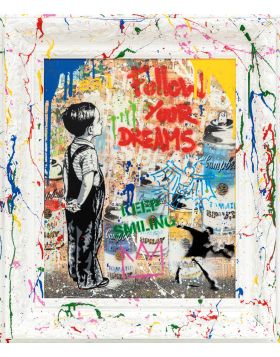 Mr. Brainwash - With All My Love - Œuvre unique - 51x41 cm - Sérigraphie et Technique mixte sur toile - Signée à la main par l’artiste