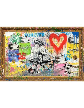 Mr. Brainwash - Work Well Together - Œuvre unique sur toile - 76x127 cm - 2022