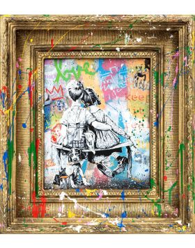 Mr. Brainwash - Work Well Together - 2023 - Œuvre Unique sur Toile - 51x46 cm - Signée à la mail