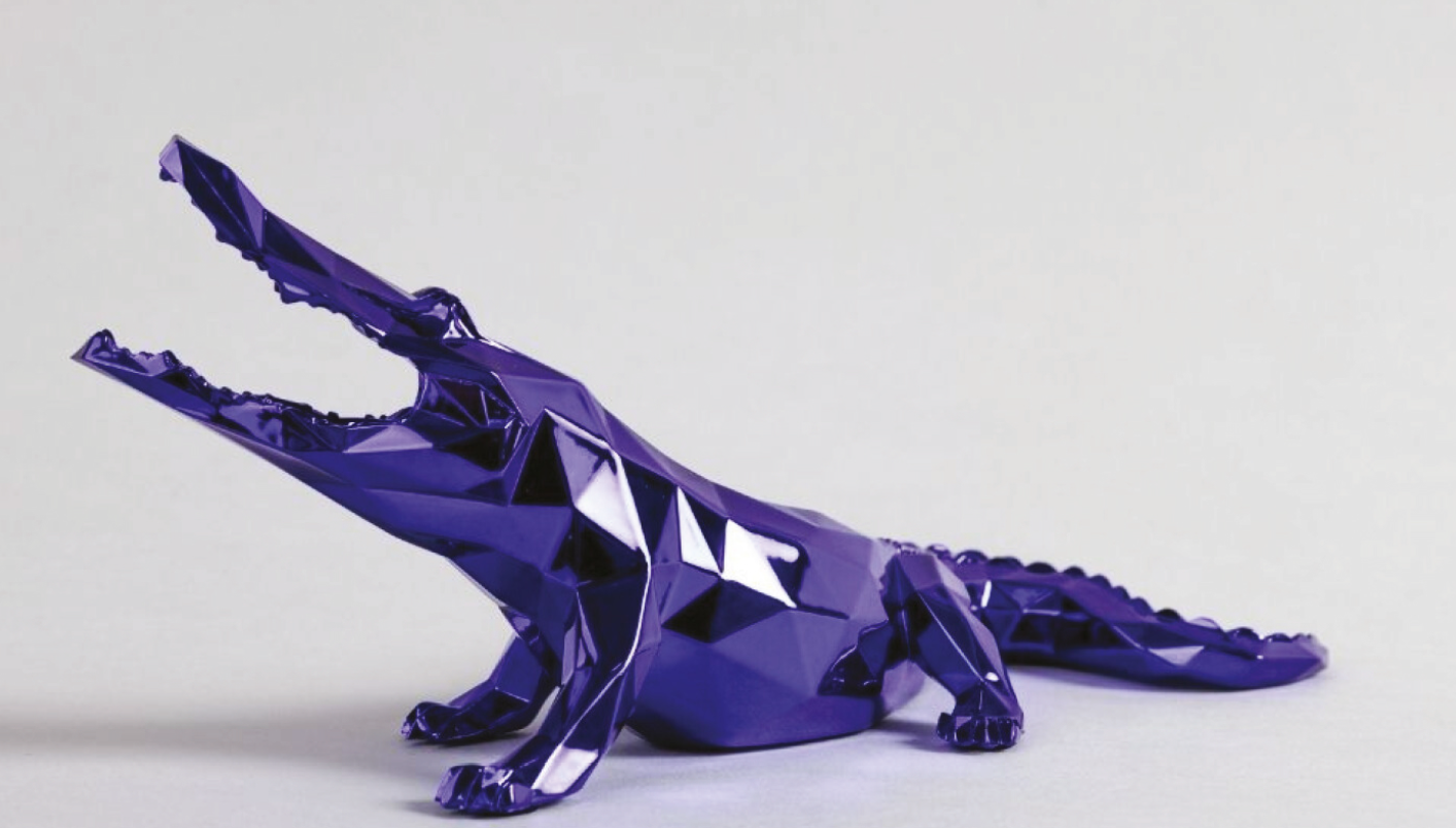 Richard Orlinski - Croco Purple Edition - Sculpture en résine - 22x8x9,5 cm - Édition ouverte