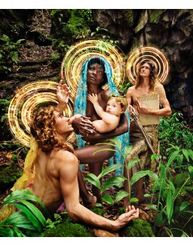 David LaChapelle - The Holy Family with St. Francis - Édition limitée - 102x86 cm - 2019