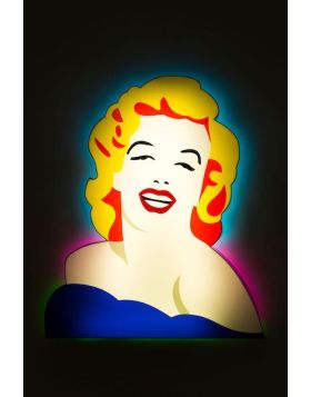 Marco Lodola - Marilyn (Blu) – Sculpture murale - Sculpture unique en néon et perspex