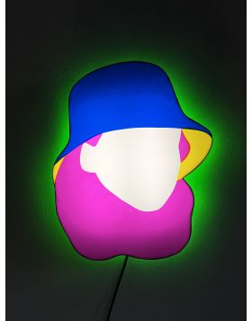 Marco Lodola - Volto - Neon and Perspex - Unique Freestanding Sculpture
