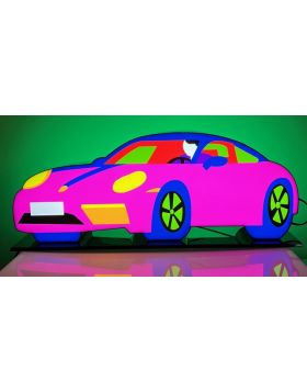 Marco Lodola - Porsche Fucsia - 61x24x18 cm - Scultura luminosa da Appoggio