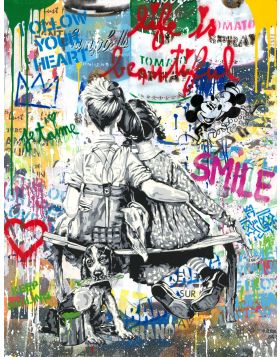 Mr. Brainwash - Work Well Together - Technique mixte sur papier - Œuvre unique - 2023
