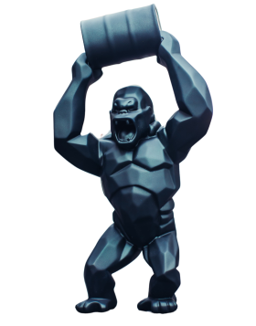 Richard Orlinski - Wild Kong Oil - Matte Black - Sculpture en résine - Édition limitée de 50 exemplaires