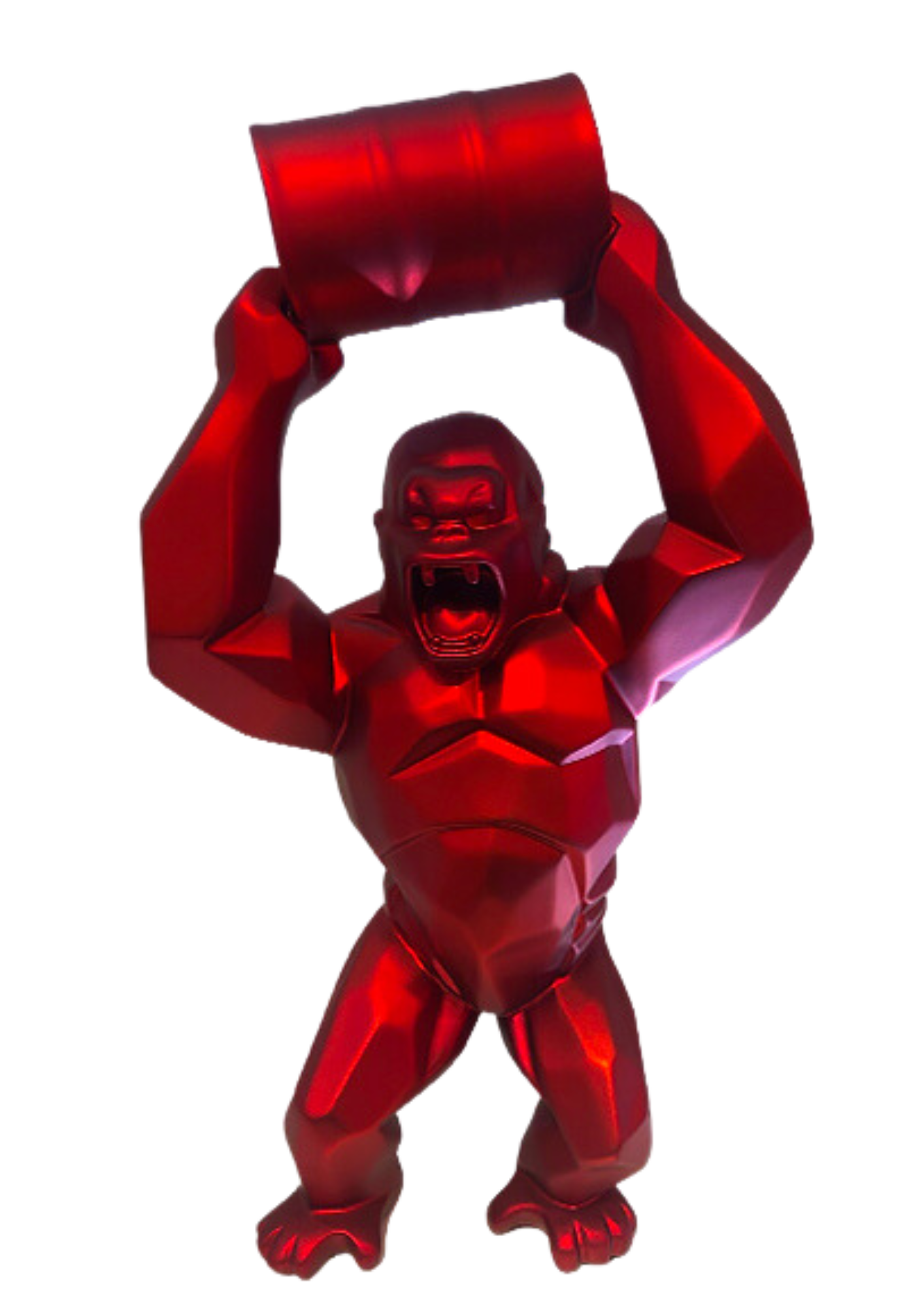 Richard Orlinski - Wild Kong Oil - Matte Flame Red - Sculpture en résine - Édition limitée de 50 exemplaires