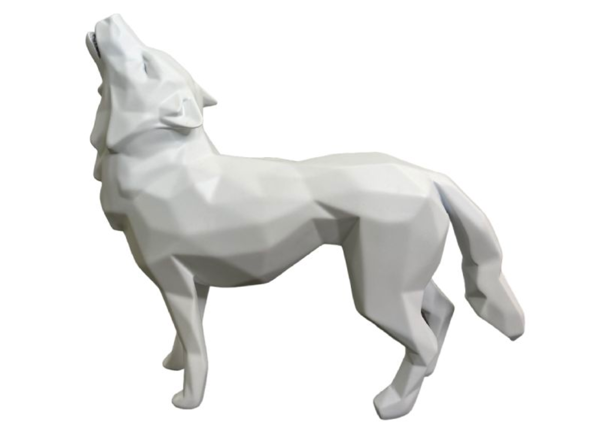 Richard Orlinski - Howling Wolf - Pearl White - Sculpture en résine - Édition limitée de 8 exemplaires