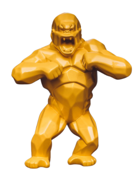 Richard Orlinski - Wild Kong - Yellow Resin - 30x24x11 cm - Scultura in Resina