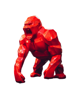 Richard Orlinski - Origin Kong - Red - 30x26x22 cm - Sculpture en résine