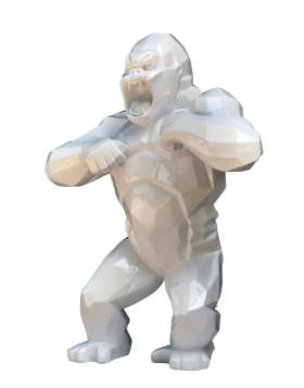 Richard Orlinski - Wild Kong - White- 80x65x33 cm - Sculpture en résine