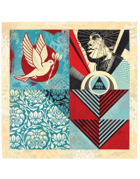 Shepard Fairey - Modular Discourse 21 - Oeuvre Unique - Technique Mixte sur Papier - 2022