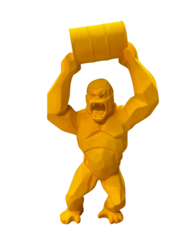Richard Orlinski - Wild Kong Oil - Yellow Up - 70x37x18 cm - Sculpture en résine