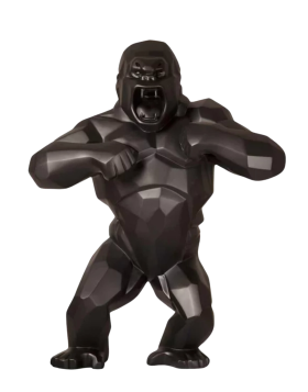 Richard Orlinski - Wild Kong Realoded - Matte Black - 30x24x11 cm - Sculpture en résine