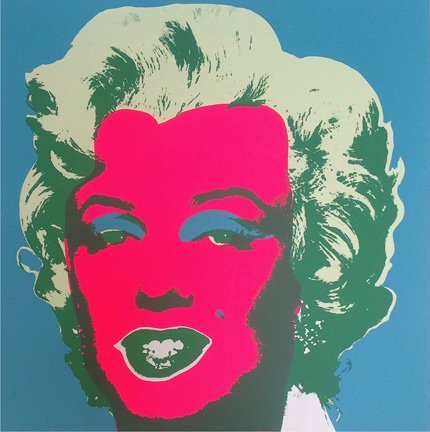 Marilyn Monroe - Rose sur fond Bleu 11.30