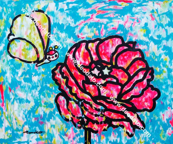 Fleurs bluecompose luminousred