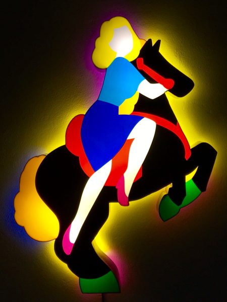 Pin up a Cavallo (sculpture lumineuse)