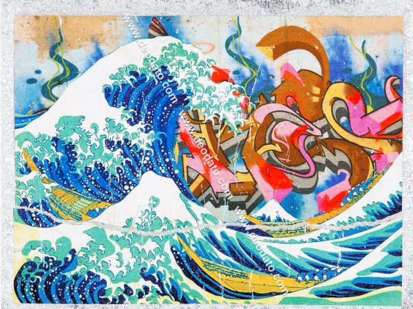 La grande vague de Kanagawa, hommage à Katsushika Hokusai