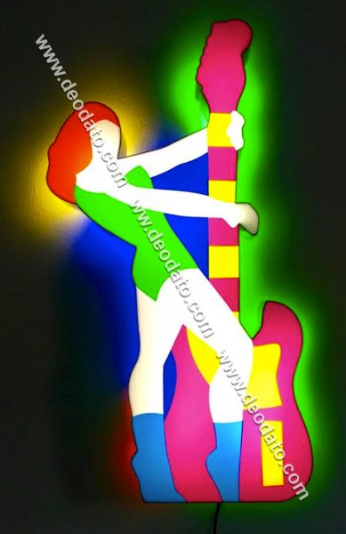Pin Up e Chitarra (Sculpture lumineuse)