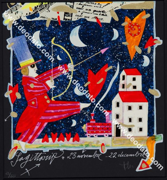 Sagittario - I segni dello zodiaco (fondo nero)