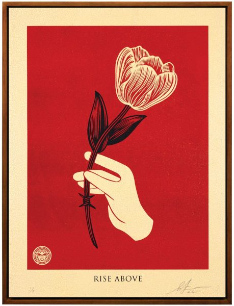 Rise Above Barbwire Flower (Red)