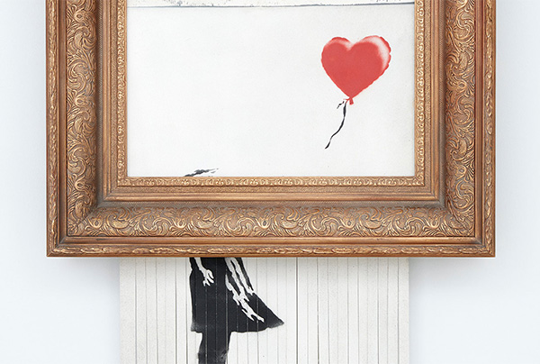 Banksy - Love is in the Bin (Balloon Girl autodédruite)