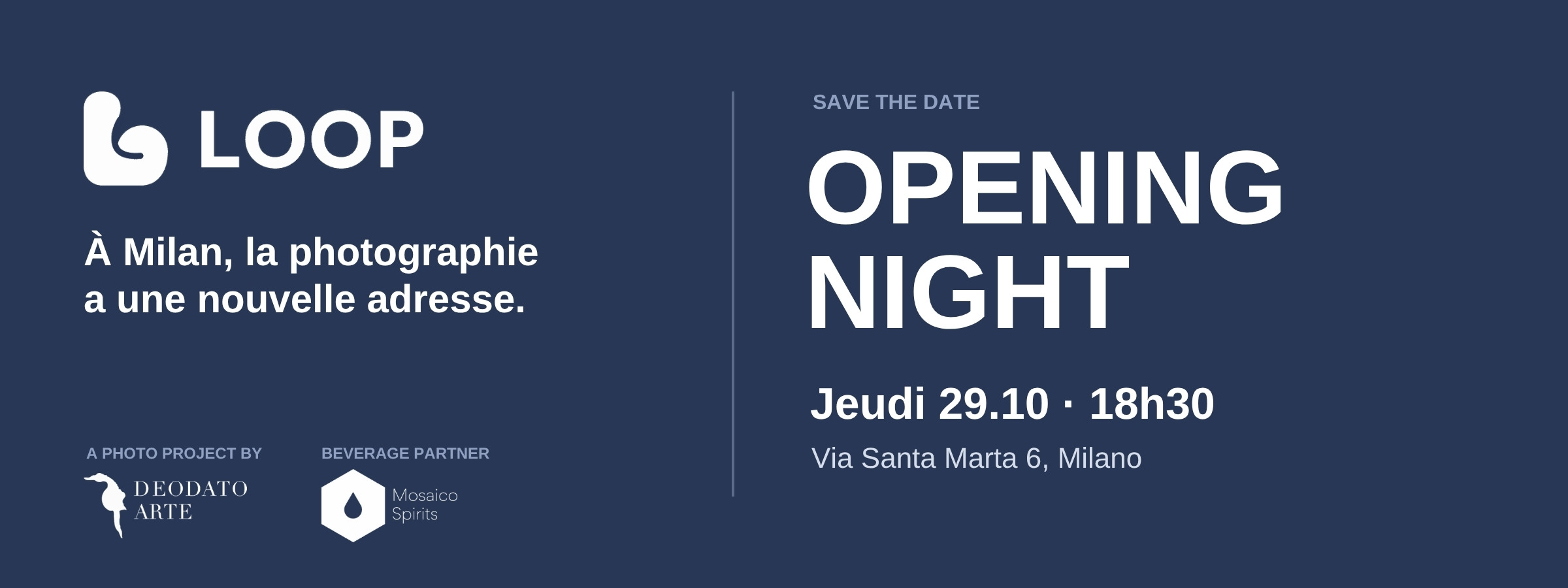 LOOP Milan, vernissage le 29 octobre Via Santa Marta 6